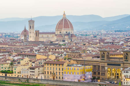 Florence cityscape in dusk hoursのeditorial素材