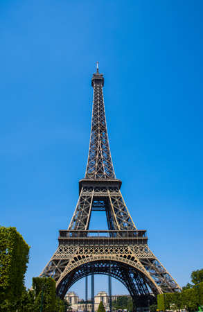 Eiffel tower on bright summer dayの写真素材