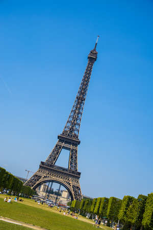 Eiffel tower on bright summer dayのeditorial素材