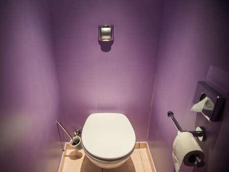 Toilet seat in modern roomの写真素材