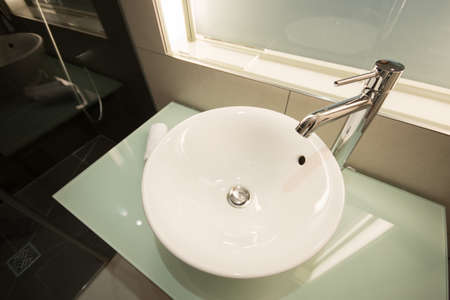Modern sink in the bathroomの写真素材