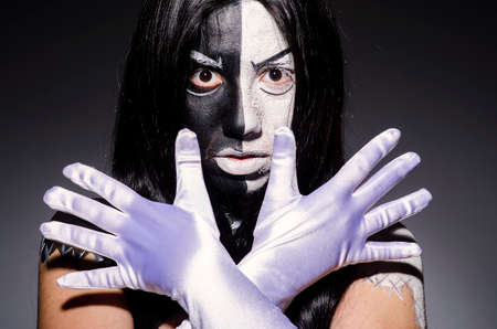 Scary monster in dark roomの写真素材