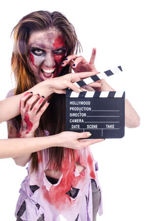 Woman vampire isolated on the backgroundの写真素材