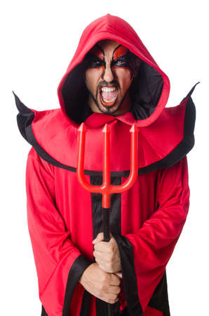 Man devil in red costumeの写真素材