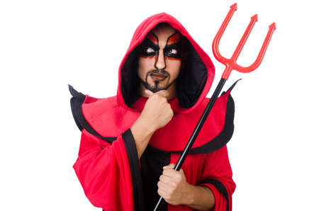 Man devil in red costumeの写真素材