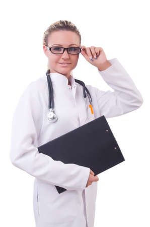 Female doctor isolated on whiteの写真素材