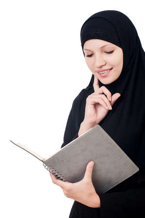 Young muslim female student with booksの写真素材