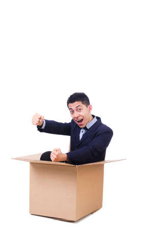 Funny man in the boxの写真素材