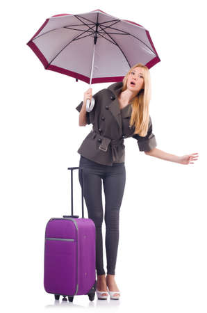 Young woman preparing for vacationの写真素材