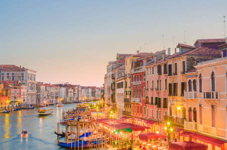 VENICE, ITALY - JUNE 30: View from Rialto bridge on June 30, 2012 in Venice, Italy. Rialto is the biggest bridge in Veniceのeditorial素材