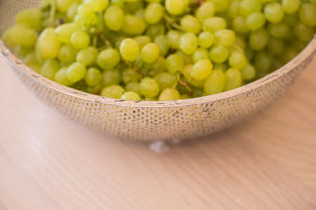 Green grapes in healthy eating conceptの写真素材
