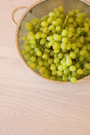 Green grapes in healthy eating conceptの写真素材