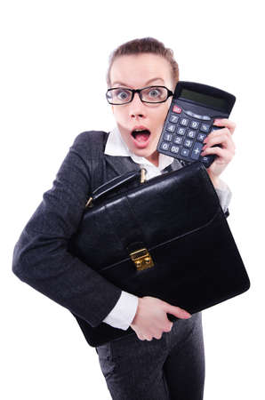 Funny accountant isolated on the white backgroundの写真素材