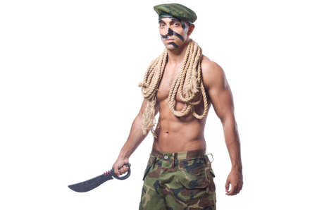 Soldier isolated on the white backgroundの写真素材