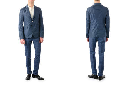 Model with male suit isolated on whiteの写真素材