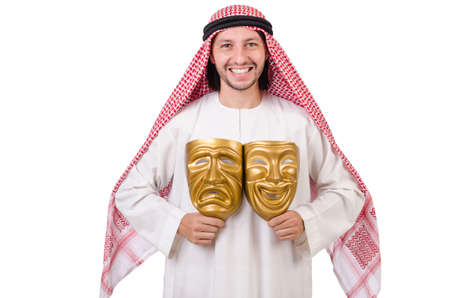 Arab in hypocrisy concept on whiteの写真素材