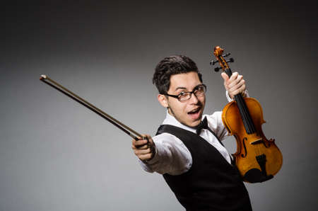 Funny violin player with fiddleの写真素材