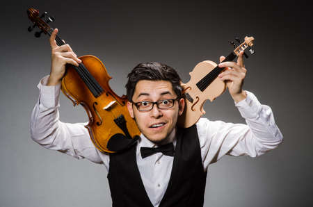 Funny violin player with fiddle