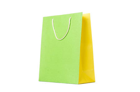 Colourful shopping bags isolated on whiteの写真素材