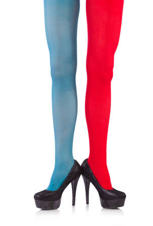 Colourful leggings isolated on the whiteの写真素材