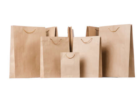 Shopping bags isolated on the whiteの写真素材