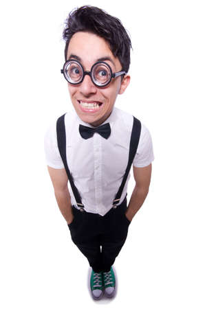 Funny man isolated on the whiteの写真素材