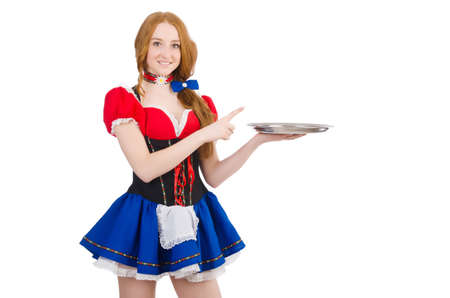 German girl in traditional festival clothingの写真素材