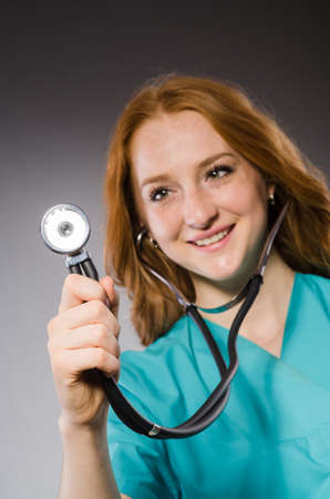 Woman doctor with the stethoscopeの写真素材