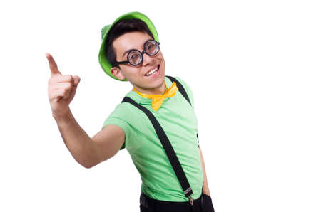 Funny man isolated on the whiteの写真素材