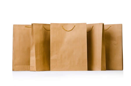 Shopping bags isolated on the whiteの写真素材
