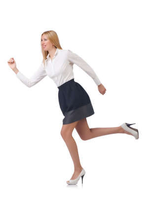 Woman businesswoman isolated on whiteの写真素材