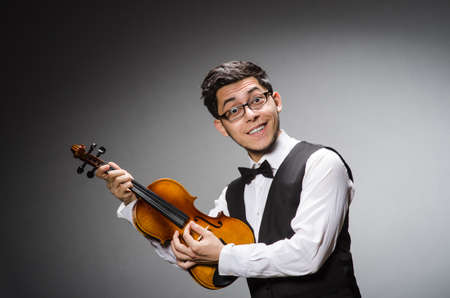 Funny violin player with fiddleの写真素材