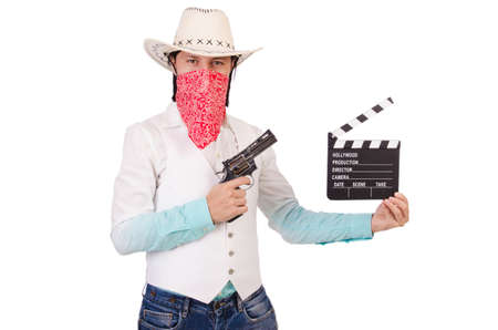 Cowboy isolated on the white backgroundの写真素材