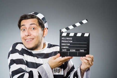 Inmate with the movie clapperの写真素材
