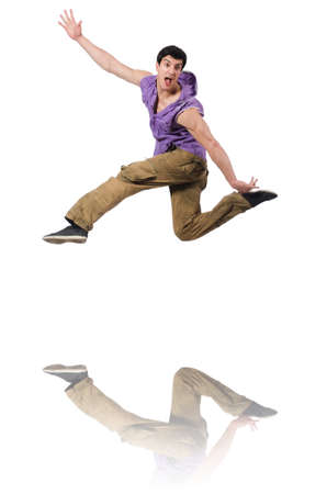 Dancer dancing dances isolated on whiteの写真素材