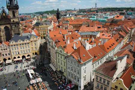 Rooftops in Prague on bright summer dayのeditorial素材