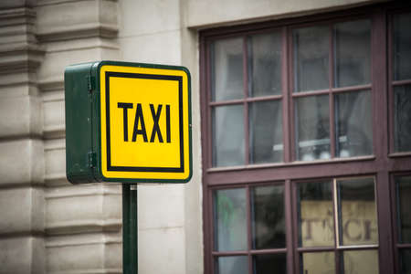 Taxi sign during the daylight hoursの写真素材