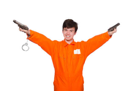 Funny prison inmate in conceptの写真素材