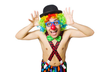 Funny clown isolated on the white backgroundの写真素材