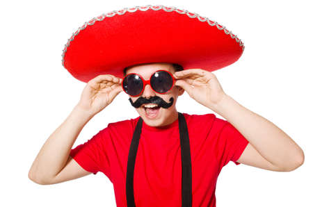 Funny mexican isolated on the whiteの写真素材