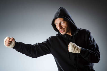 Martial arts fighter at the trainingの写真素材