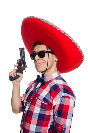 Funny mexican with sombrero hatの写真素材