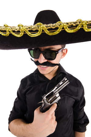Funny mexican with sombrero hatの写真素材