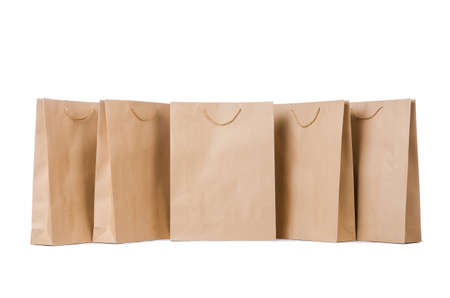 Shopping bags isolated on the whiteの写真素材