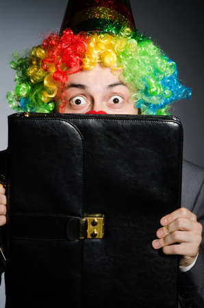 Clown businessman in funny conceptの写真素材