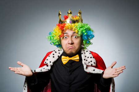 King businessman in funny conceptの写真素材