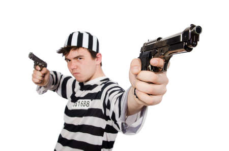 Funny prison inmate in concept