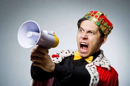 King businessman in funny concept
