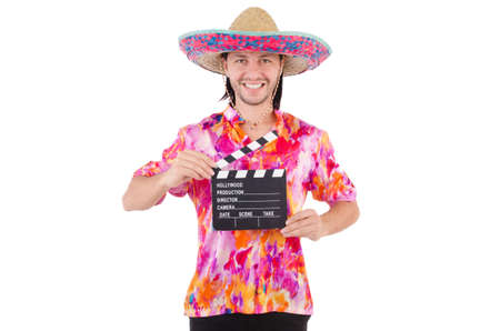 Funny mexican with sombrero hatの写真素材