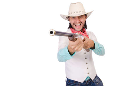 Cowboy isolated on the white backgroundの写真素材